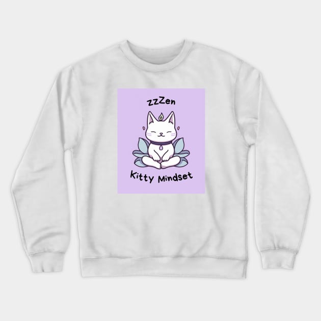 Kawaii Cute Yoga Meditating Cat Crewneck Sweatshirt by AdaMazingDesign